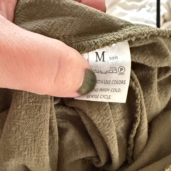 Olive Green Sleeveless Tank Jumpsuit 100% Cotton Size Medium EUC - Picture 4 of 5